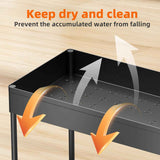 Simple Trending Under Sink Organizer 2 Pack, Sink Pull-Out Sliding Storage Cabinet, 2-Tier Under Shelf Organizer for Kitchen Bathroom, Black