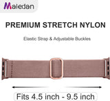 Maledan 10 Pack Soft Nylon Elastic Braided Watch Straps for Apple Watch Men Women 38-49mm