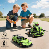 IQKidz STEM Building Blocks Kit for Kids - 2 in 1 Remote Control Race Car and Robot Toy, Great Gift for Boys, Teens Age 6 7 8-12+ Year Old Who Love Engineering and RC Sports Car Toys