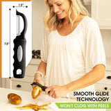 Spring Chef Premium Swivel Vegetable Peeler, Soft Grip Handle and Ultra Sharp Stainless Steel Blades - Perfect Kitchen Peeler For Veggie, Fruit, Potato, Carrot, Apple - Black
