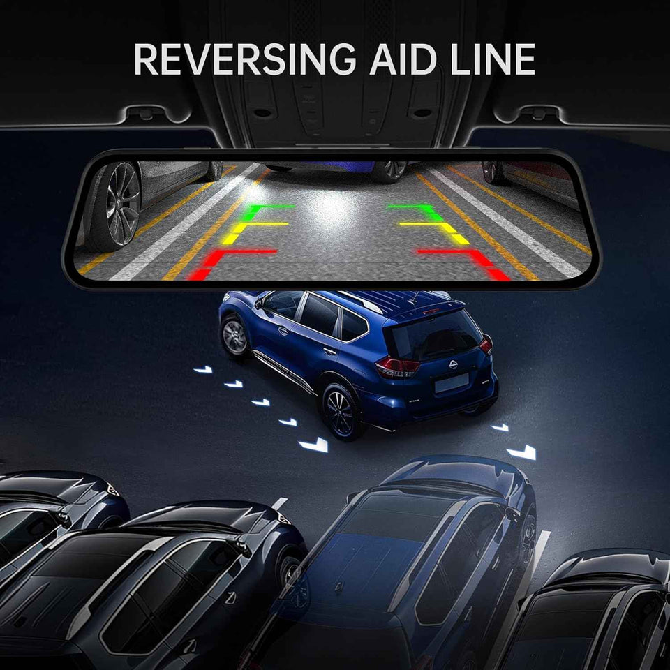 veement 4k rear view mirror camera with 10'' 4k mirror dash cam and 1080p backup camera