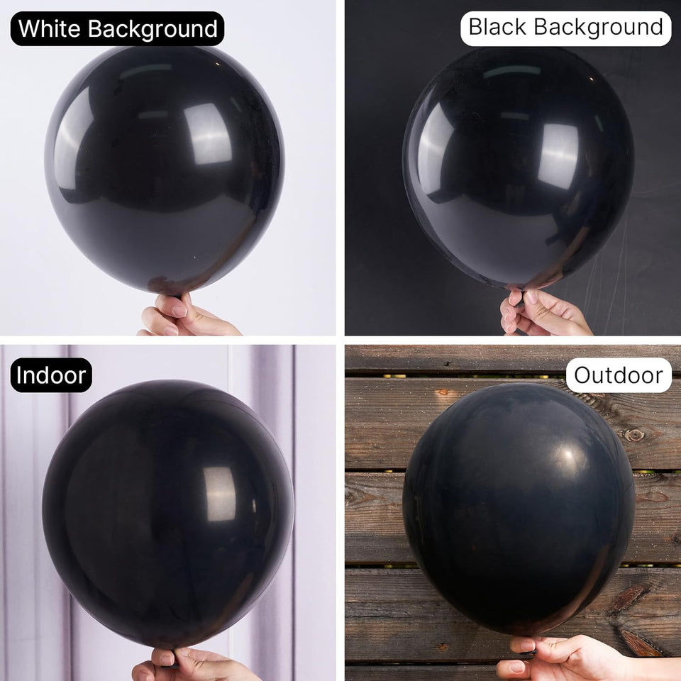 PartyWoo Black Balloons 140 pcs Different Sizes of 18 12 10 5 Inch Black Balloons Arch Kit Garland for Baby Shower Birthday Graduation Casino Gaming Anniversary Retirement Party Decorations Black-Y18