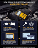 MOTOPOWER MP69033 Car OBD2 Scanner Code Reader Engine Fault Scanner CAN Diagnostic Scan Tool for All OBD II Protocol Cars Since 1996, Yellow