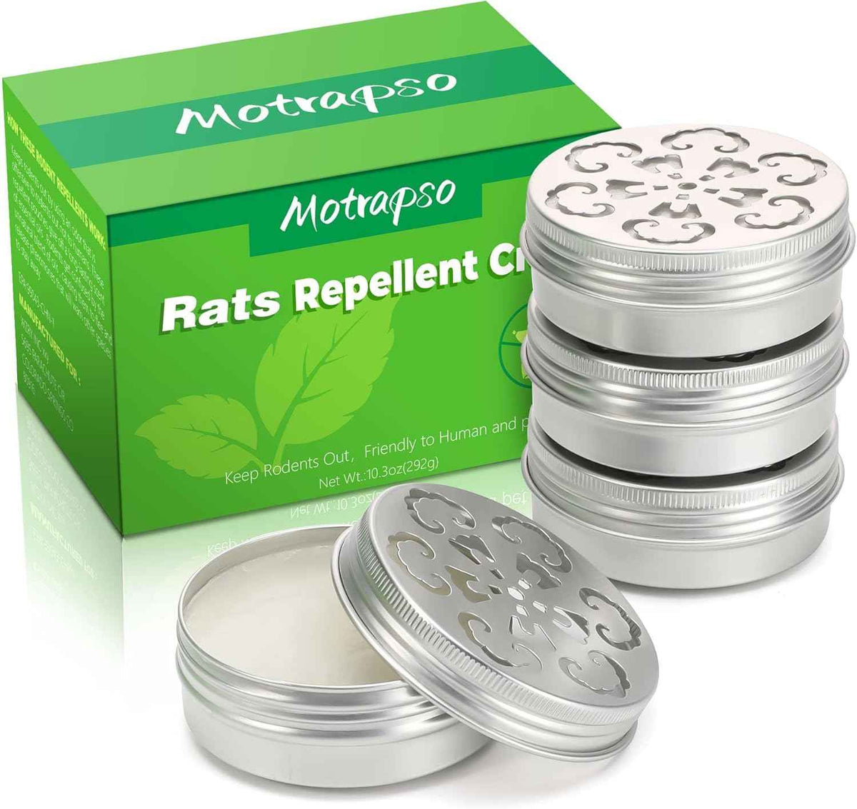 Peppermint Oil to Repel Mice and Rats, 4 Pack for Car Engines, Mouse Repellent Keeping Rodents Out of House Garages, Human Pet Dog Plant Safe