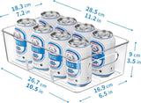 6-pack clear plastic pantry organizers and storage with 2 dividers for kitchen fridge organization