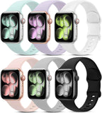 6 Pack Sport Bands Compatible with Apple Watch Band 38mm 40mm 41mm 42mm 44mm 45mm 49mm 46mm,Silicone Waterproof Strap for iWatch Apple Watch Series 11 10 9 Ultra 8 7 6 5 4 3 2 1 SE Women Men