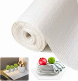 Beautysaid shelf and drawer liner for kitchen, non adhesive, waterproof, washable, thickened shelf paper protector (white, 12 in x 10 ft)