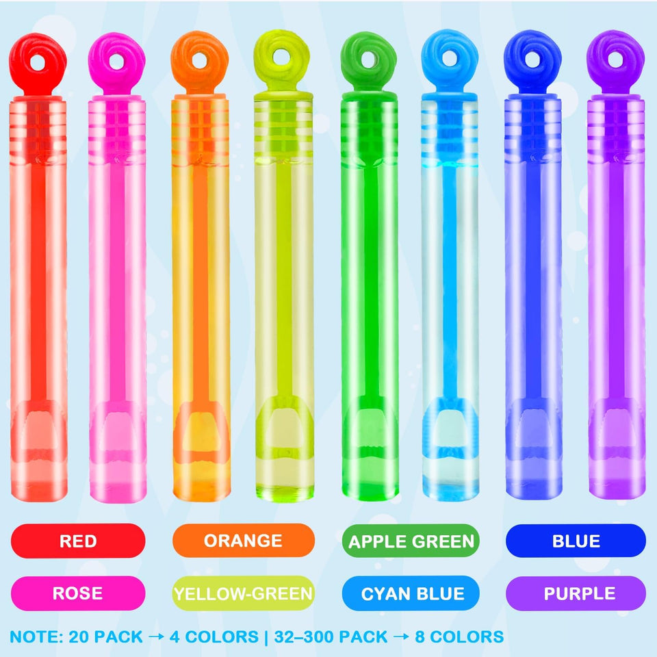 Party Goodie Bag Stuffer Fillers for Kids, 32 Pack Mini Bubble Wand Toys Gifts for Toddler, Small Birthday Summer Beach Pool Camping Party Favor Supplies,4th of July Classroom School Stuff Treat Prize