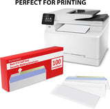 #10 Envelopes Letter Size Self Seal | 100 Business Mailing Security Peel and Sealing Envelope | 100% Tinted | no 10 White Windowless Legal Regular Plain Envelops Pack | 4-1/8 x 9-1/2 Inches | 24 LB