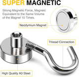 DIYMAG Magnetic Hooks, 30lbs+ Magnet Hook 2026 Cruise Cabin Ship Essentials N52 Heavy Duty Strong Magnets Refrigerator Fridge Hanging for Classroom Beach Vacation Kitchen Grills Home 6 Pack