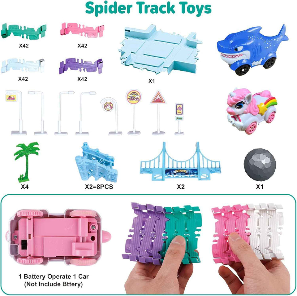 Car Toys for Kid 4-6, 194 PCS Race Car Track for Kids Ages 4-8, Monster Truck 2+ Year Old Birthday Gift Toddler Cars Toy for 3+ Year Old Girl Boy