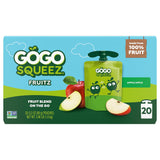 gogo squeeZ fruit on the go, apple apple, 3.2 oz, unsweetened, gluten free, nut free, recloseable, bpa free, pack of 20