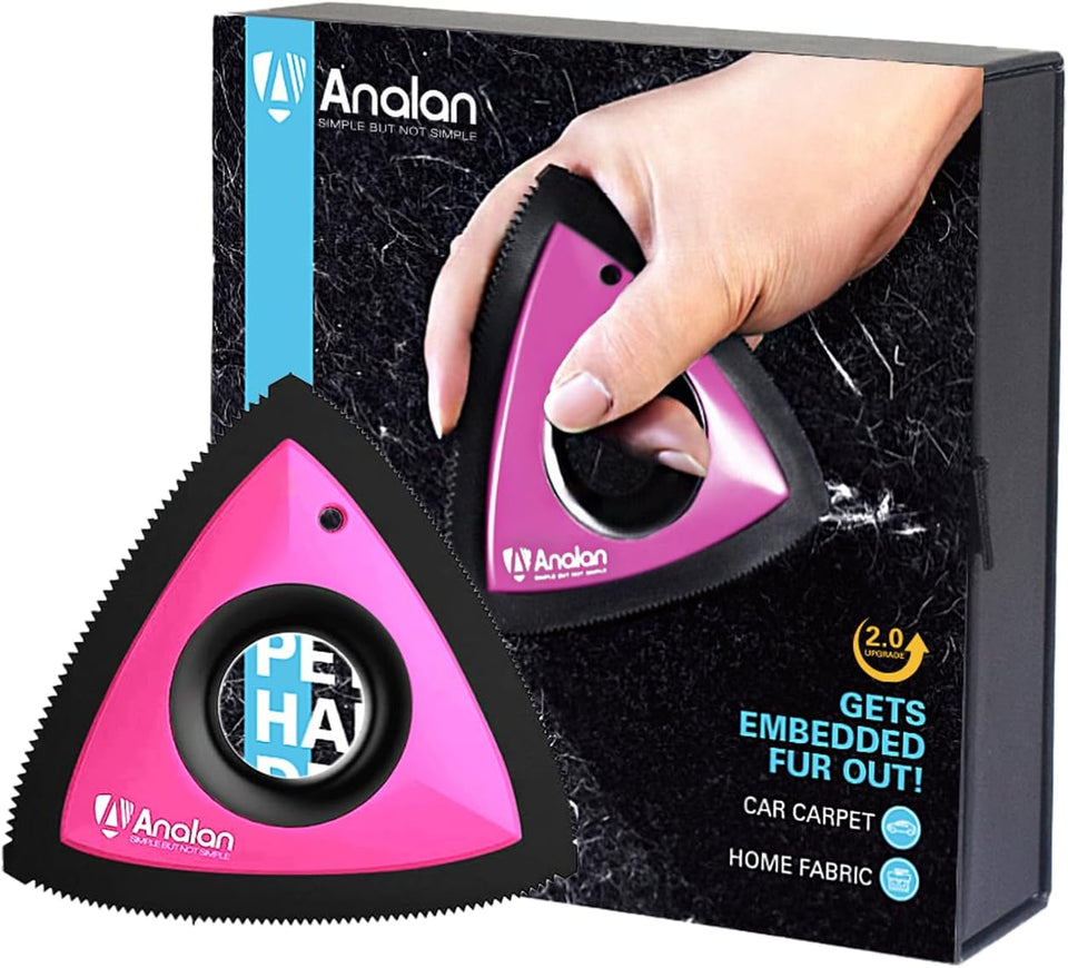 Analanan Mini Pet Hair Remover for Car Detailing Supplies, Carpet Dog Hair Remover, Jet Black