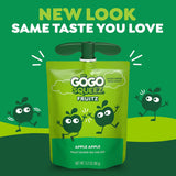 gogo squeeZ fruit on the go, apple apple, 3.2 oz, unsweetened, gluten free, nut free, recloseable, bpa free, pack of 20