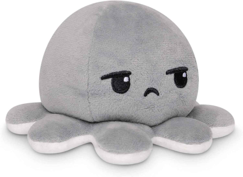 TeeTurtle Reversible Octopus Plushie - 4-Inch Pink + Aqua Two-Sided Flip Plush Toy with Embroidered Details - Cute Mini Collectible Plush for Kids, Teens, and Adults