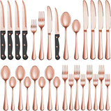 MUTNITT Silverware Set with Steak Knives Service for 4,Stainless Steel Flatware, Mirror Polished Cutlery Utensil Set for Home Kitchen Eating Tableware, Include Fork Knife Spoon, Dishwasher Safe