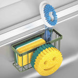 Sponge Holder Smiley Face,Sink Caddy,Sink Organizer with 2 Suction Cups/1 Adhesive Strips,Designed for Sponge,Soap,Dish Brush,Scrubber - Black