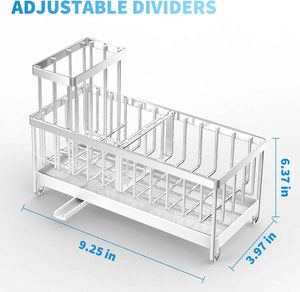 304 Stainless Steel Silver Sponge Holder Kitchen Sink Organizer Rustproof