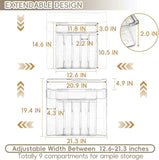 Silverware Organizer, Clear Utensil Drawer Tray with Adjustable Compartments for Spoons, Forks, Knives