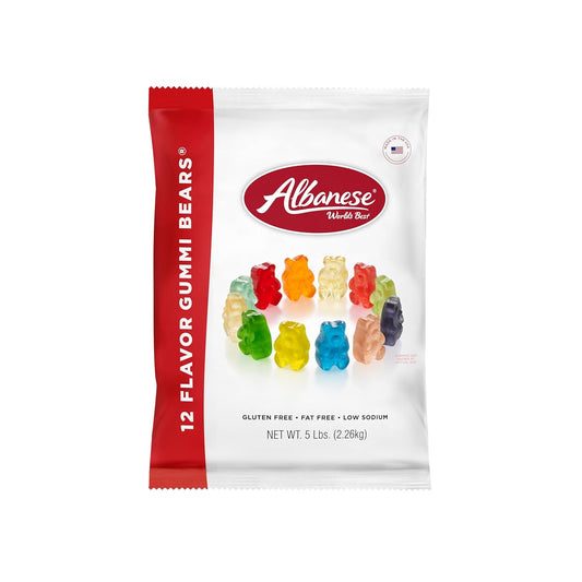 Albanese Candy, 12 Flavor Gummi Bears, 5 Pound Bag