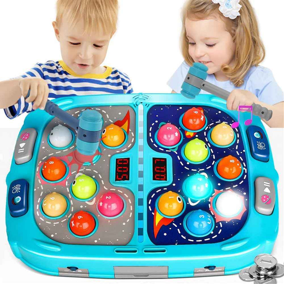 whack game mole for toddlers with sound and light, interactive educational toy for 3-12 year old boys and girls