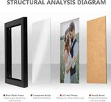 pecula 2-pack black picture frame for 5x7 photos, plexiglass and plastic construction, wall and tabletop display