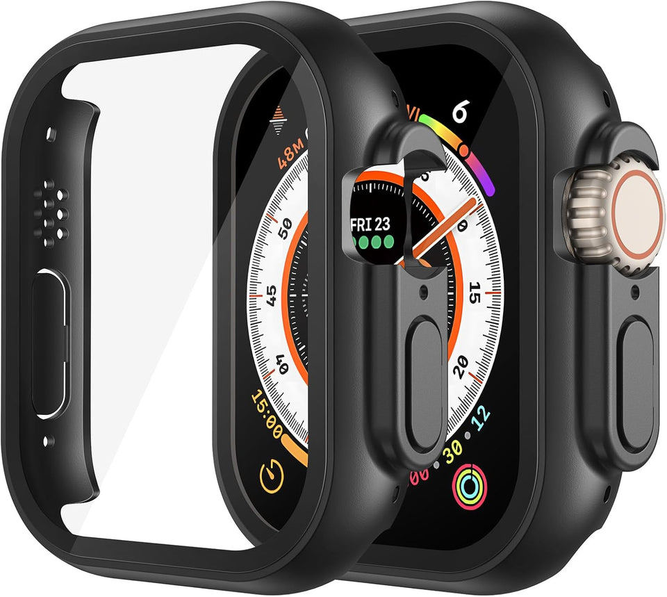 Misxi tempered glass case for Apple Watch Series 7 (2021) 46mm and Series 6 watch