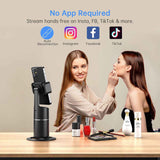 camrola auto face tracking phone holder, no app required, black