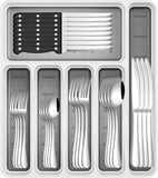 49-Piece Stainless Steel Silverware Set with Cutlery Organizer, Service for 8 with Steak Knives and Kitchen Utensils