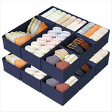 DIMJ Drawer Organizers Clothes, Set of 4 Dresser Organizer Bins, Fabric Closet Organizers and Storage, Shallow Drawer Dividers for Nursery, Clothing, Baby Clothes, Socks, Underwears, Tie (Beige)