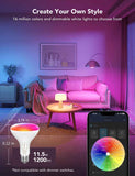 Govee Smart Light Bulbs, 2-pack 1200 Lumen Dimmable RGBWW BR30 Flood Light Bulbs with Alexa and Google Assistant Support