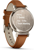 Garmin Lily 2, Small and Stylish Smartwatch, Hidden Display, Patterned Lens, Up to 5 Days Battery Life, Tan