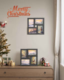 SONGMICS 4x6 Collage Picture Frames, Family Photo Collage Frame Set of 4 for Wall Decor, Glass Front, Wall Hanging or Tabletop, Christmas Gift, Ink Black URPF25BK