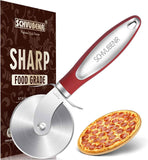 SCHVUBENR Premium Pizza Cutter Wheel - Ultra Sharp Stainless Steel Pizza Slicer with Non-Slip Soft Grip Handle - Multi-Purpose Cutter for Pizza, Dough & Pastry - Dishwasher Safe, Easy to Clean - Blue