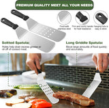 35PCS Griddle Accessories Kit, Flat Top Grill Accessories Set for Blackstone and Camp Chef, Grill Spatula Set with Enlarged Spatulas, Basting Cover, Scraper for Outdoor Barbecue
