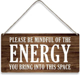 Country Style Wall Decor Be Mindful Quote Wooden Signs Rustic Hanging Wall Plaque Positive Energy Sign Home Decor Present