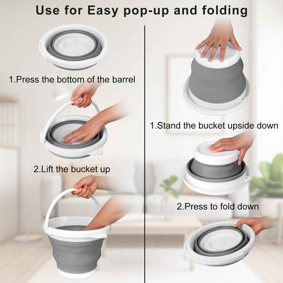 silicone collapsible mop bucket 5l household cleaning ice bucket no wringer