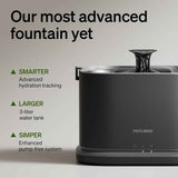 PETLIBRO Upgrade Cat Water Fountain Stainless Steel Tray, Dockstream 2 Cat Fountain Indoor, 3L/101oz Auto Cat Fountains for Drinking, App Monitoring Pet Water Fountain Dog, 5G WiFi Cat Water Dispenser