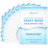 Ebanel 10 pack collagen face mask with hyaluronic acid, vitamin c, and aloe for skin firming and anti aging