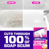 Mr. Clean Magic Eraser Shower, Tub Scrubber, Bathroom Cleaner, Lemon, Starter Kit, All in One
