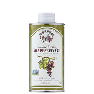 la tourangelle expeller-pressed grapeseed oil, 16.9 fl oz, high heat neutral cooking oil and skincare
