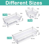 DCA Clear 6 Pack Acrylic Organizer Trays for Makeup Cosmetics Office Storage
