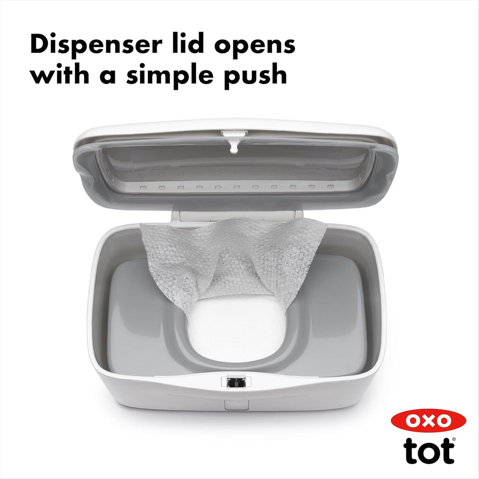 OXO Tot Perfect Pull Baby Wipes Dispenser – One-Handed Wipe Holder, Moisture-Sealed, Refillable