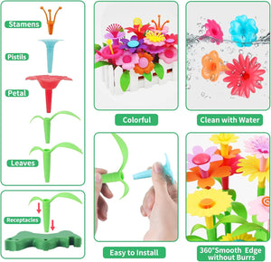 CENOVE Birthday Toys Gifts for 3 4 5 6 Years Old Boys Girls,Upgrade DIY Flower Garden Building Toy,STEM Educational Kids Toys Preschool Kindergarten Arts and Crafts Toy