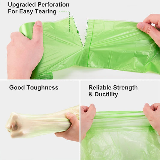 Small Trash Bags 4-6 Gallon, Inwaysin 200 Count Biodegradable Trash Bags 4 Gallon, Extra Strong Small Garbage Bags Unscented, Size Expanded, Green, for Bathroom Bedroom Office Kitchen Trash Can