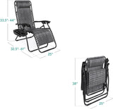 Best Choice Products Set of 2 Adjustable Steel Mesh Zero Gravity Lounge Chair Recliners w/Pillows and Cup Holder Trays - Gray