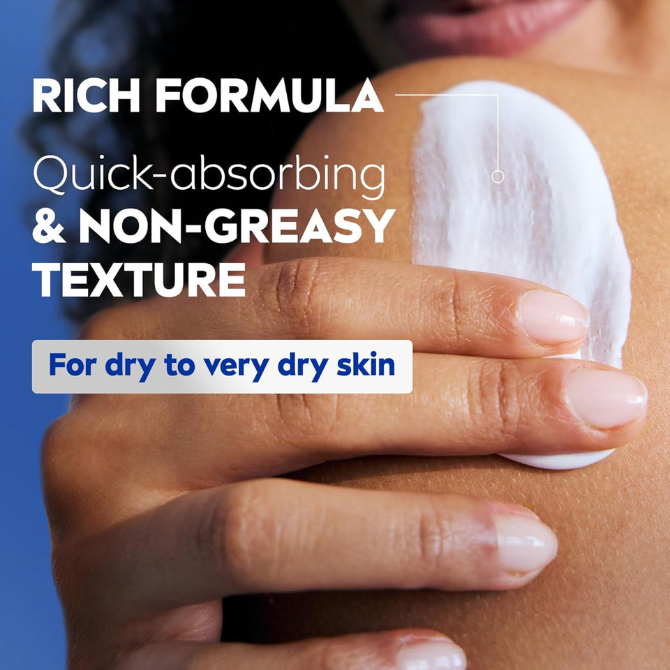 NIVEA Essentially Enriched Body Lotion for Very Dry Skin with Hyaluronic Acid, Almond Oil and Deep Nourishing Serum, 72-Hour Body Moisturizer, 16.9 Fl Oz Pump Bottle