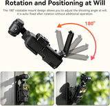 AMAZEAR Magnetic Mount Stand Compatible with DJI Osmo Pocket 4/3/Xtra Muse, Pocket4 Accessories Adapter Clamp Magnet Suction Case Holder on Desktop/Vertical Surface, 180° Adjustable Handle, Black