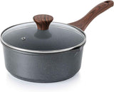 SENSARTE Nonstick Saucepan with Lid, 1.5 Quarts Small Pot with Swiss Granite Coating, Stay-cool Handle, Multipurpose Handy Sauce Pot Small Kitchen Cooking Pot, Induction Comptable, PFOA Free