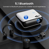 happrun native 1080p bluetooth mini projector portable outdoor movie projector